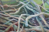 mindmap, tote Zweige, 2017, 114 x 123,5 cm, Eitempera/Ölfarbe auf Nessel
