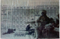 nox est perpetua - piano-Männer,suchend., 2010, 16,5x25x2 cm, Fotos auf Transparentpapieren