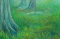 nature - Wald, 120 x 110 cm, 2013/15, Eitempera/ Öl auf Nessel