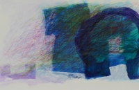 musca domestica II, 2012, 20,5x41,5 cm, mixed media auf Papier