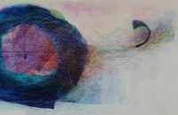 musca domestica V, 2012, 20,5x41,5 cm, mixed media auf Papier