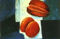 unbetitelt, Früchte I, 1999, 150x96 cm,  Eitempera/Ölfarbe auf Nessel