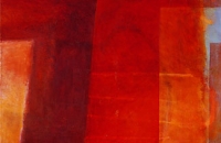 unbetitelt, ROT, 2002, 116,5x95 cm, Eitempera/Ölfarbe auf Nessel
