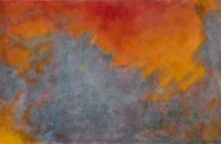 unbetitelt,  ROT, 2007, 47x200 cm, Eitempera/Ölfarbe auf Nessel