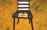 Stuhl, 1992,141x145 cm,  Eitempera auf Nessel/Holz